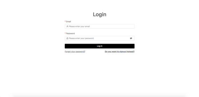 Login page